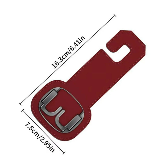 Car Headrest Hook Foldable Metal Seat Back Hanger Multi-function Hidden Hook for Handbag Grocery - Red - 7