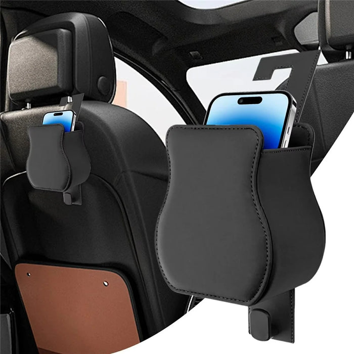 Car Cup Holder Multi-functional Seat Back Hook Storage Organizer Bag for Phone Tissue Wallets Umbrellas - Black - 2
