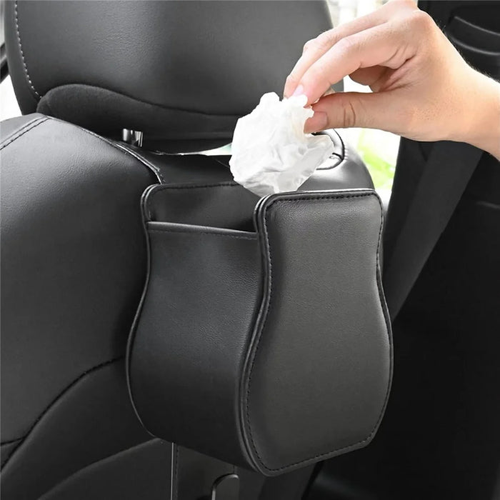 Car Cup Holder Multi-functional Seat Back Hook Storage Organizer Bag for Phone Tissue Wallets Umbrellas - Black - 3