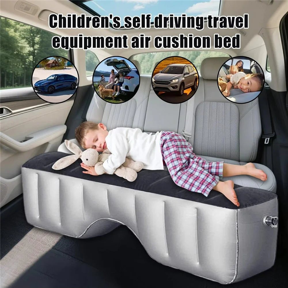 Car Inflatable Air Mattress Back Seat Gap Filler Cushion Inflatable Bed with Electric Pump for Travel - 2