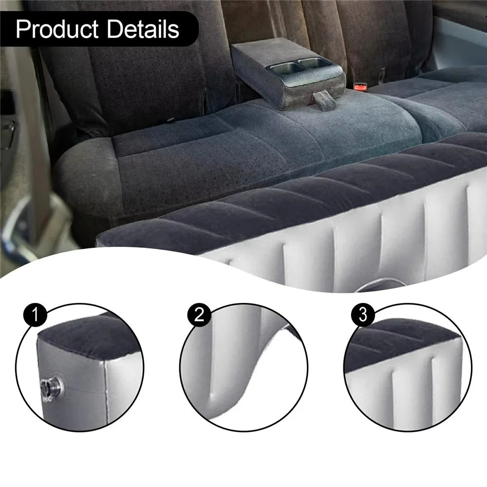 Car Inflatable Air Mattress Back Seat Gap Filler Cushion Inflatable Bed with Electric Pump for Travel - 3