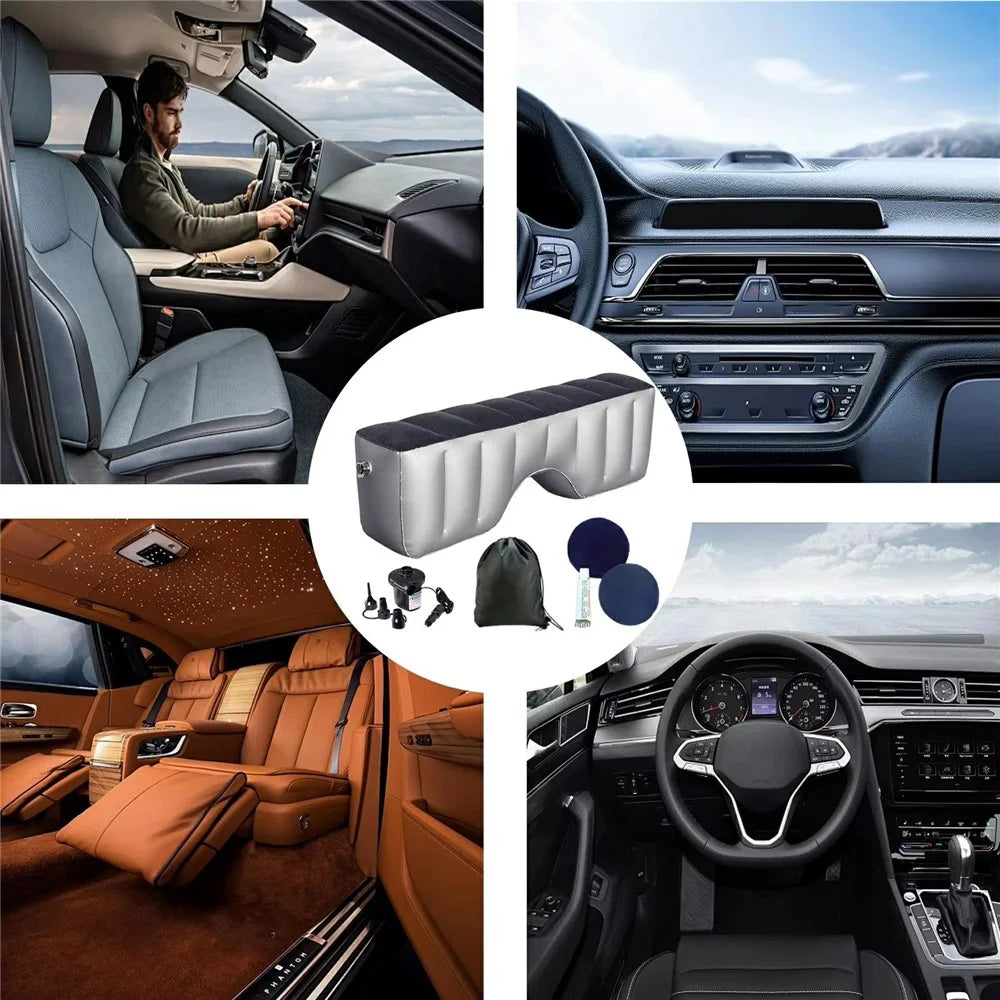 Car Inflatable Air Mattress Back Seat Gap Filler Cushion Inflatable Bed with Electric Pump for Travel - 6