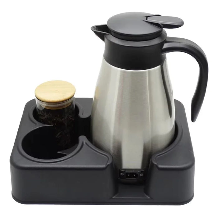 Car Cup Holder Organizer Tray 14.5cm Large Slot Electric Kettle Base Stand for Vehicle - Black - 1