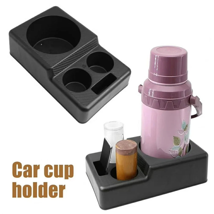 Car Cup Holder Console Organizer 17.3cm Large Slots Opening Storage Tray for Drinks Phone - 2