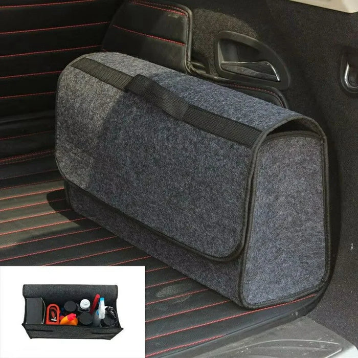 59X17X24cm Car Trunk Organizer Foldable Multi-Compartment Felt Storage Bag for Auto Organization - 2