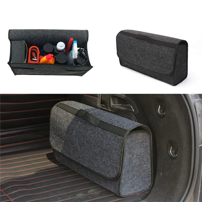 59X17X24cm Car Trunk Organizer Foldable Multi-Compartment Felt Storage Bag for Auto Organization - 4