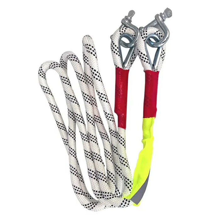 3m 5 Ton Car Tow Rope Night Safety Reflective Emergency Rescue Strap with 2 Heavy Duty D-Shackles - 2