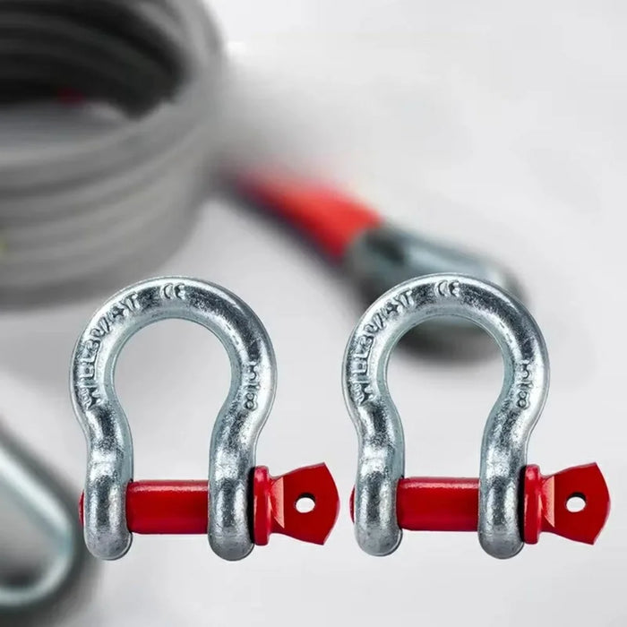5m 10 Ton Car Tow Rope Night Safety Reflective Emergency Rescue Strap with 2 Heavy Duty D-Shackles - 5