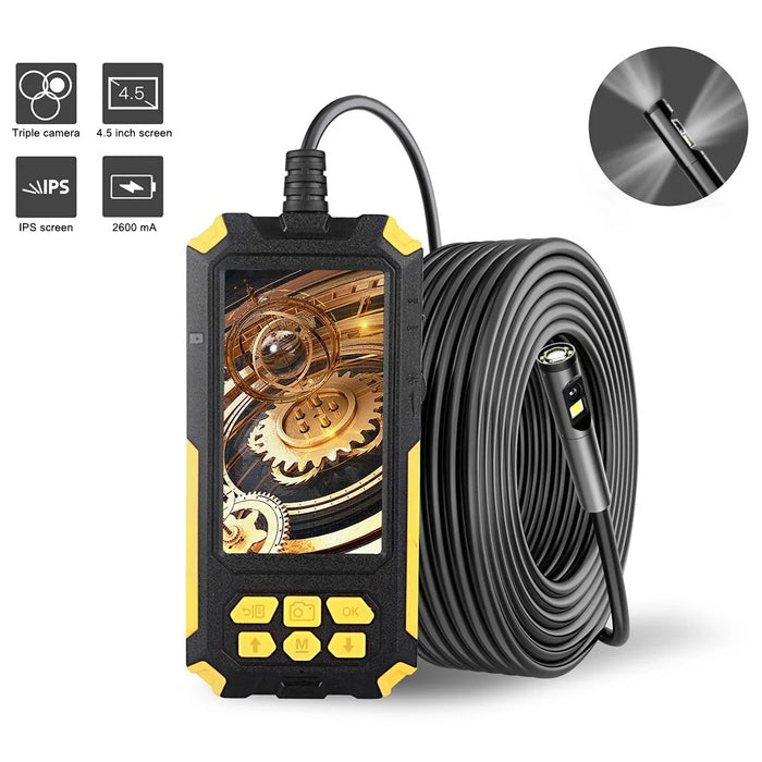 P50 2m Hard Wire HD 4.5'' Screen Waterproof 8mm Three Lenses Borescope Inspection Endoscope Camera - 2