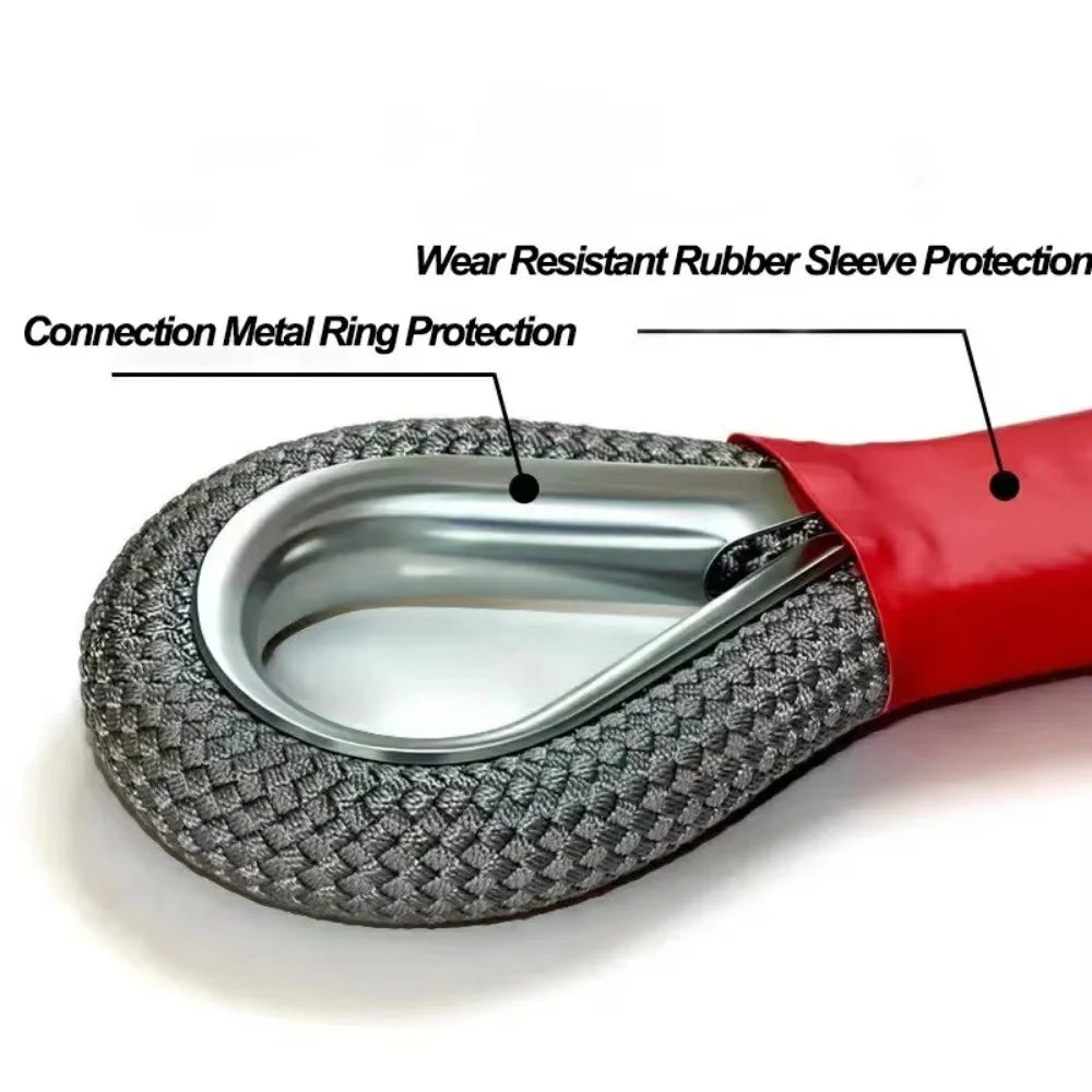 5m 18 Ton Car Tow Rope Emergency Rescue Safety Strap with 2 Shackles for Off-road Vehicle - 7