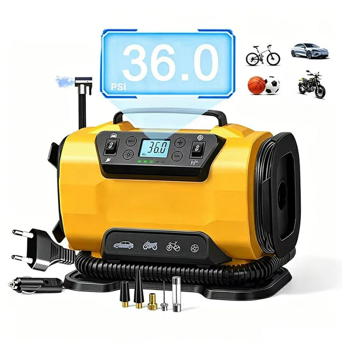 12V Dual Power Air Compressor 150PSI 300L / min LCD Display Car Tire Inflator with LED Light, EU Plug - 2