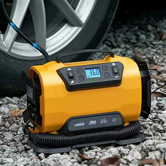 12V Dual Power Air Compressor 150PSI 300L / min LCD Display Car Tire Inflator with LED Light, EU Plug - 3