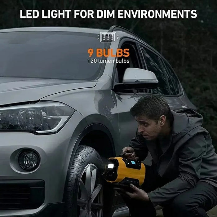 12V Dual Power Air Compressor 150PSI 300L / min LCD Display Car Tire Inflator with LED Light, EU Plug - 5