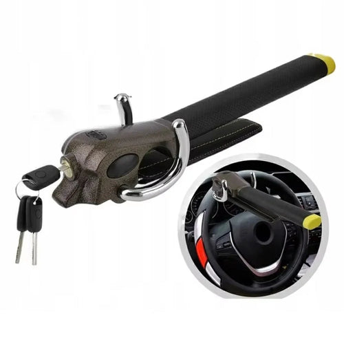 Car Steering Wheel Lock Foldable Anti-Theft Security Lock with 3 keys for Universal Vehicle Protection - 1