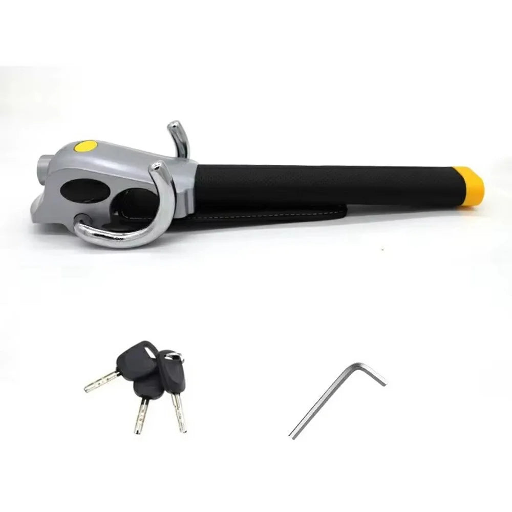 Car Steering Wheel Lock Foldable Anti-Theft Security Lock with 3 keys for Universal Vehicle Protection - 3