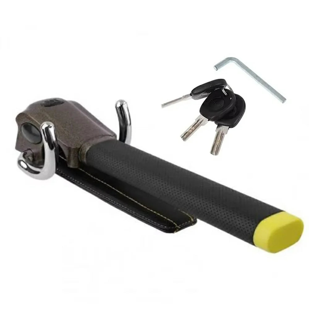 Car Steering Wheel Lock Foldable Anti-Theft Security Lock with 3 keys for Universal Vehicle Protection - 4