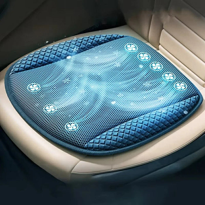 USB Powered Car Seat Cooling Cushion 3-Speed Adjustable Summer Ventilation Pad with 8 Fans - Black - 4