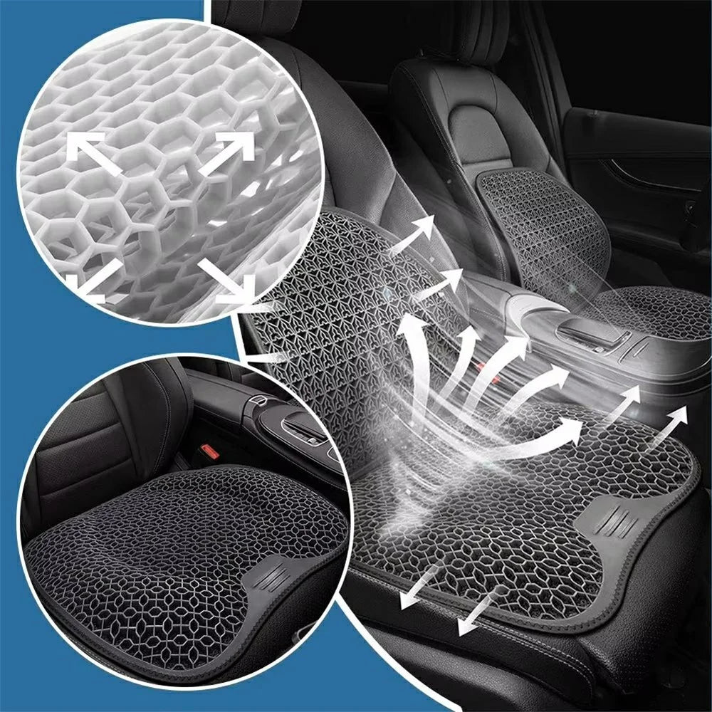 48x43cm 3D Honeycomb Mesh Design Breathable Seat Cushion Cooling Gel Pad for Car Office Chair - Grey - 7