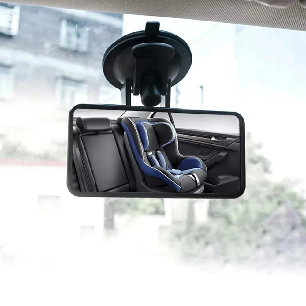 Baby Car Mirror Suction Cup Mount 360 Degree Rotation Interior Rearview Mirror for Child Safety Observation - Black - 2