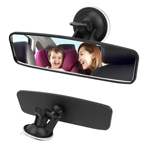 Car Baby Monitor Mirror Suction Cup Mount Wide Angle Interior Rearview Mirror for Child Safety - Black - 1