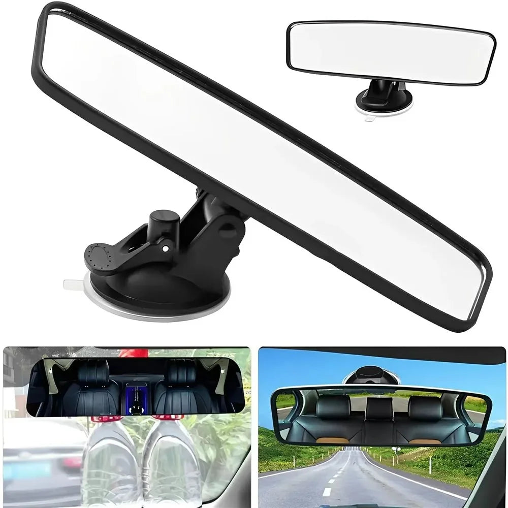 Car Baby Monitor Mirror Suction Cup Mount Wide Angle Interior Rearview Mirror for Child Safety - Black - 2