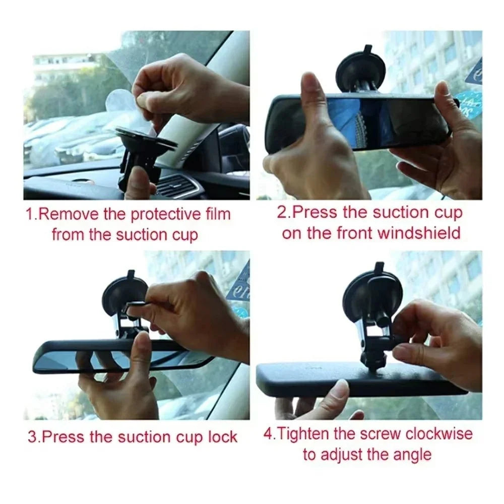 Car Baby Monitor Mirror Suction Cup Mount Wide Angle Interior Rearview Mirror for Child Safety - Black - 4