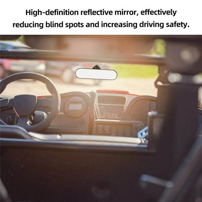 28x7cm Car Rear View Mirror Suction Cup Mount Wide Angle Interior Baby Observation Mirror - Black - 2