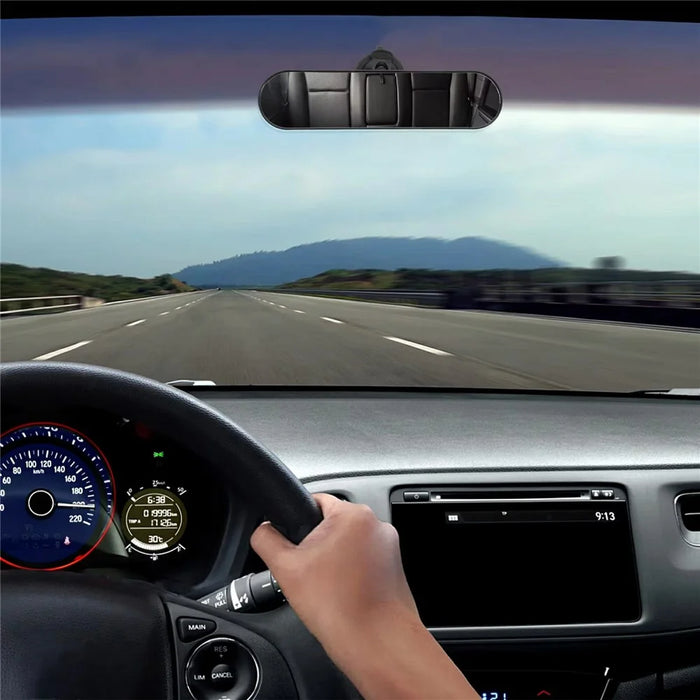 28x7cm Car Rear View Mirror Suction Cup Mount Wide Angle Interior Baby Observation Mirror - Black - 3