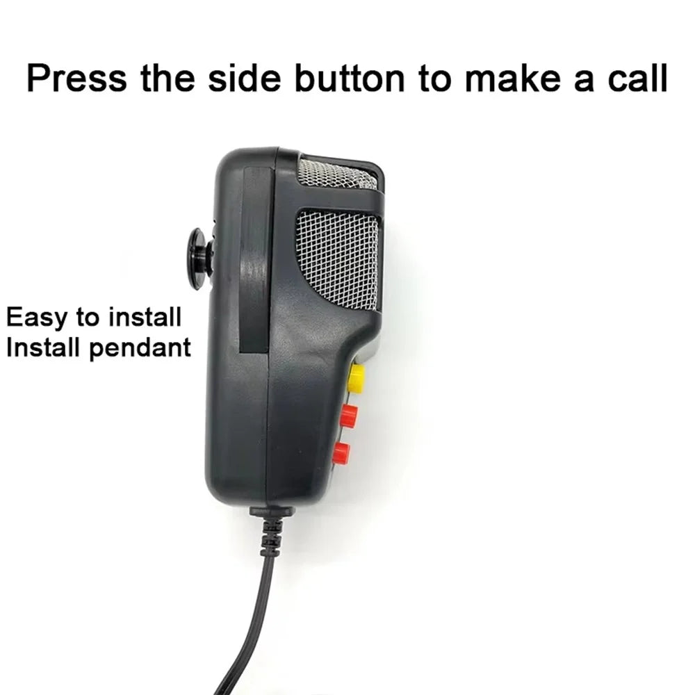 7 Tones 12V Car Horn Siren 110dB Electronic Warning PA System with Microphone Ambulance Loudspeaker - Black - 7