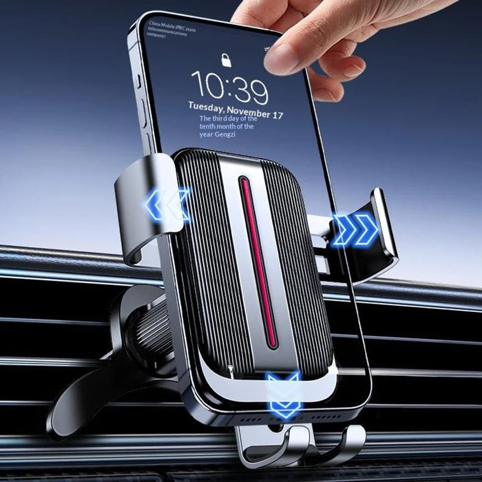 Car Phone Holder Air Vent Mount Gravity Auto-Lock 360 Degree Rotating Stand for 4.7-7.2 Inch Smartphone - Silver - 6