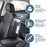 PU Leather Car Seat Side Organizer Tissue Box Holder Multi-Functional Storage Bag with Side Pockets - Black - 3