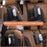 PU Leather Car Seat Side Organizer Tissue Box Holder Multi-Functional Storage Bag with Side Pockets - Black - 5