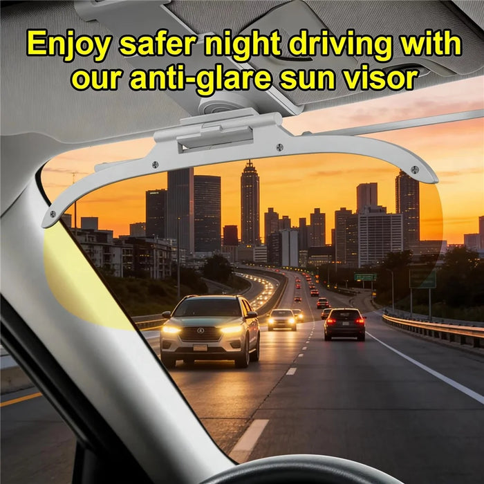 Size L Car Sun Visor Anti-Glare Day Night 2 in 1 Flip Down Windshield Shade for Driving, 31.5x15cm - 3