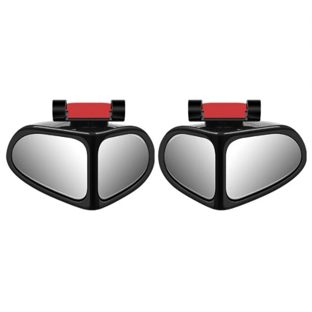2Pcs Car Blind Spot Mirror 360 Degree Adjustable Wide Angle Rear View Side Mirror for Reversing Parking - Black - 1