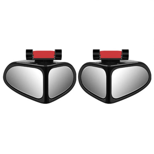 2Pcs Car Blind Spot Mirror 360 Degree Adjustable Wide Angle Rear View Side Mirror for Reversing Parking - Black - 1