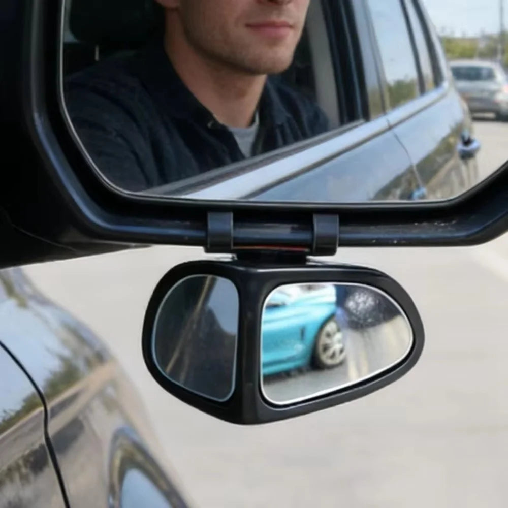 2Pcs Car Blind Spot Mirror 360 Degree Adjustable Wide Angle Rear View Side Mirror for Reversing Parking - Black - 4