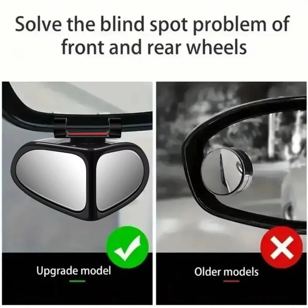 2Pcs Car Blind Spot Mirror 360 Degree Adjustable Wide Angle Rear View Side Mirror for Reversing Parking - Black - 6