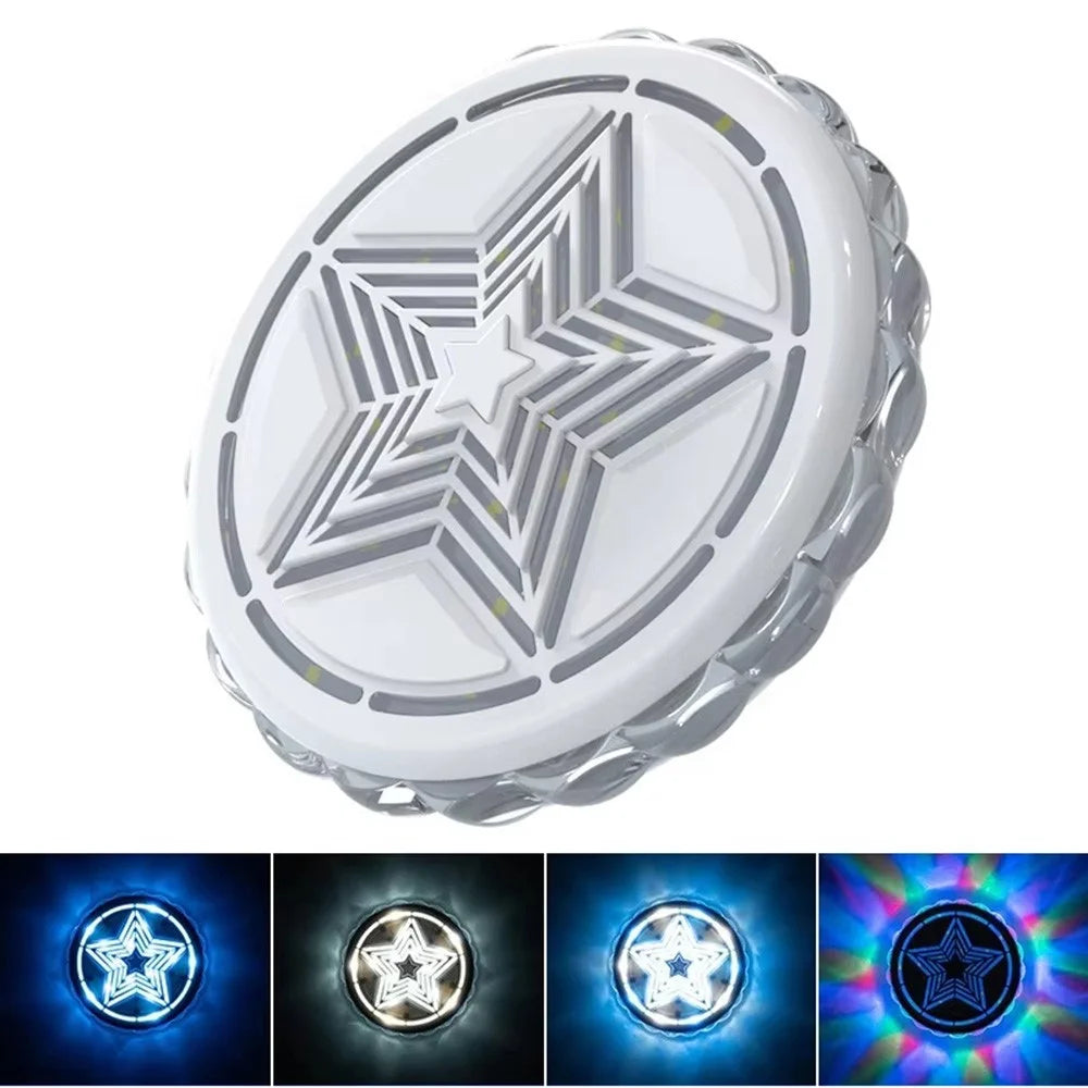 LED Car Ambient Light USB Rechargeable Magnetic Aurora Atmosphere Light Voice Control for Interior - White - 1