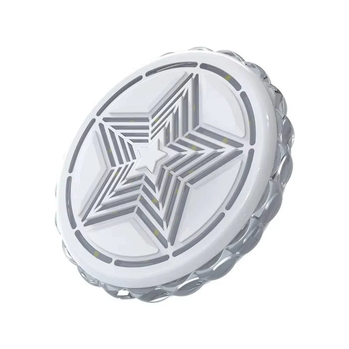 LED Car Ambient Light USB Rechargeable Magnetic Aurora Atmosphere Light Voice Control for Interior - White - 2