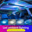 LED Car Ambient Light USB Rechargeable Magnetic Aurora Atmosphere Light Voice Control for Interior - White - 7