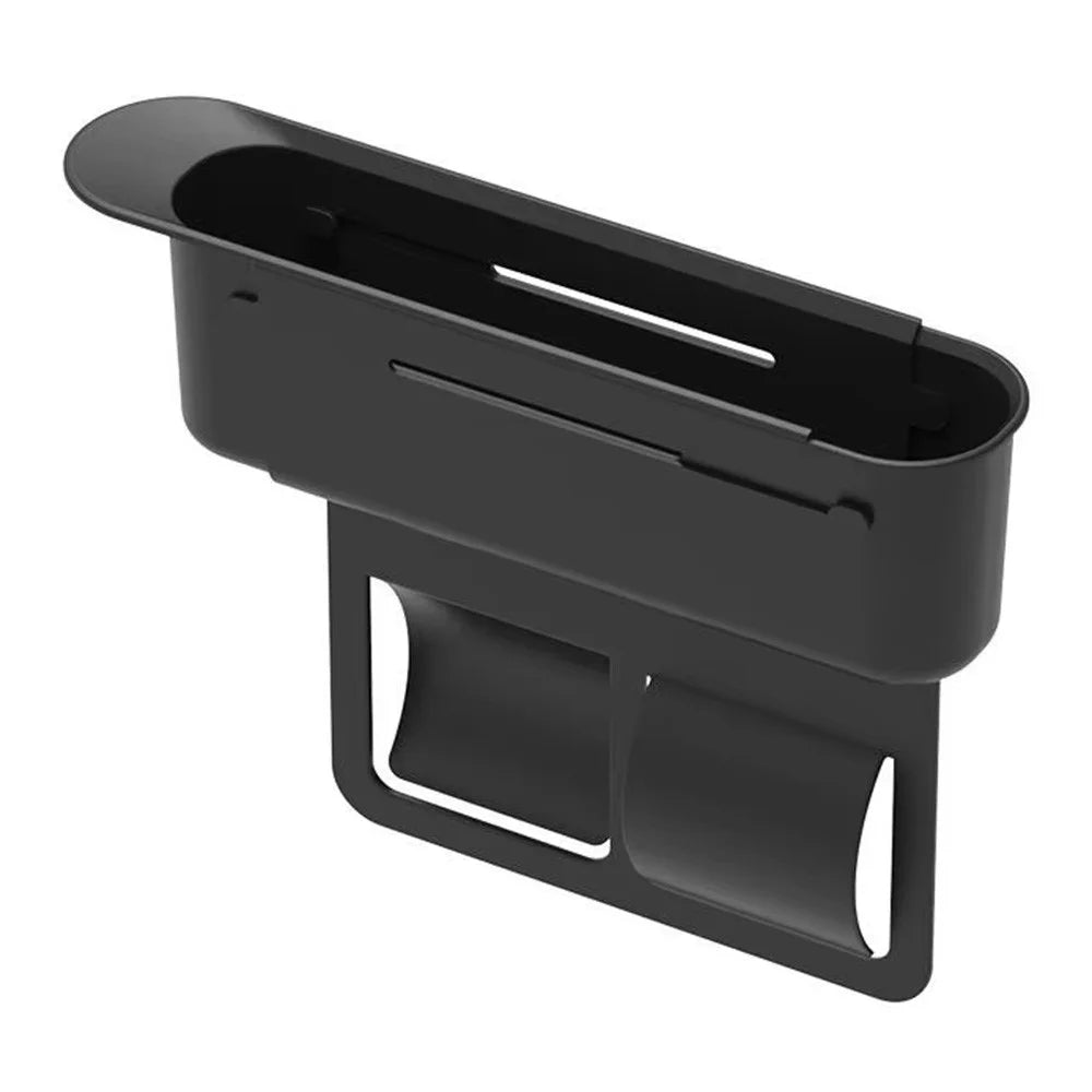 Car Seat Gap Organizer Push Pull Storage Box for Phone Keys Console Gap Filler Case - Black - 1