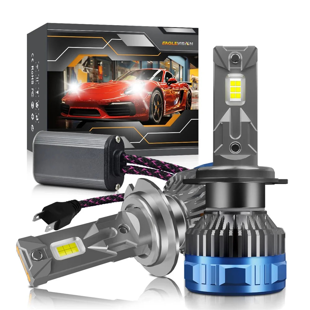 P16 2Pcs 50W H7 Car LED Headlight Bulbs 48000LM 6500K Dual Copper Tube Cooling High Low Beam Headlamp - Blue - 3