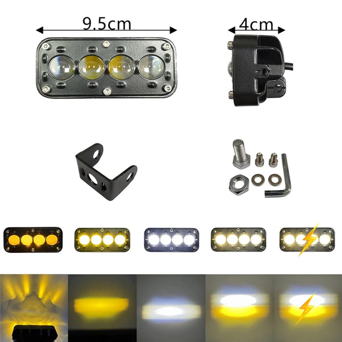 4-LED Work Light 26W 5200LM Waterproof Spot Light 12-48V for Motorcycle Car Truck - 6