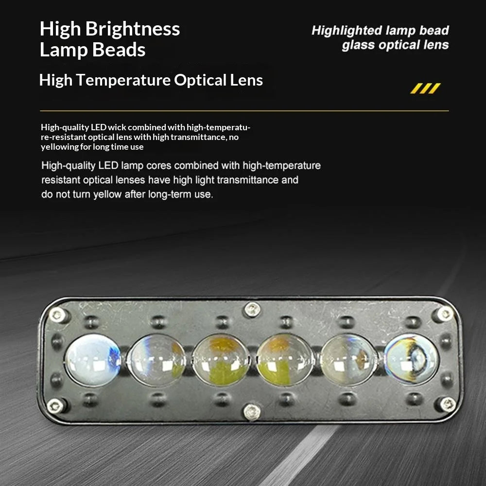 6-LED Car Work Light 26W 5200LM Yellow and White Light Auxiliary Driving Lamp for Motorcycle Truck ATV - 2