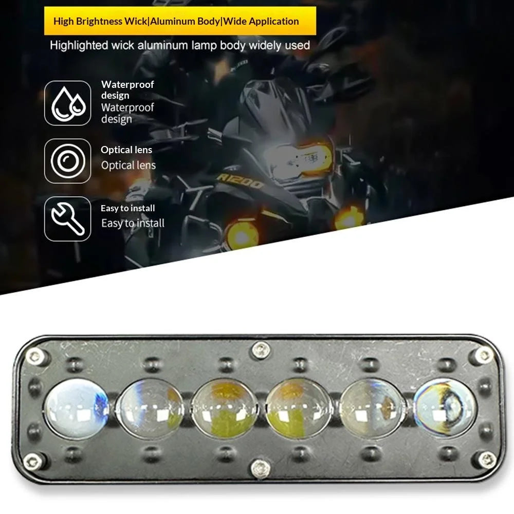 6-LED Car Work Light 26W 5200LM Yellow and White Light Auxiliary Driving Lamp for Motorcycle Truck ATV - 4