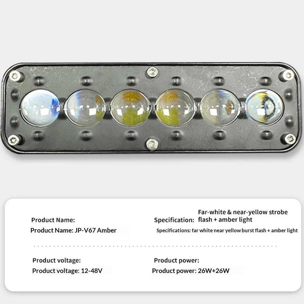 6-LED Car Work Light 26W 5200LM Yellow and White Light Auxiliary Driving Lamp for Motorcycle Truck ATV - 5