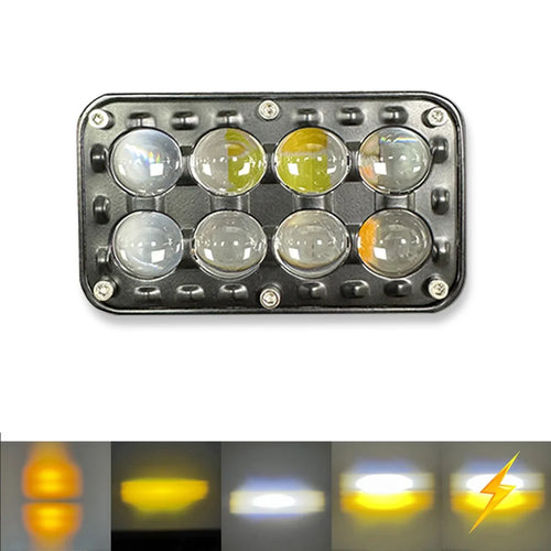 8-LED Car Work Light 26W 5200LM Yellow and White Light Auxiliary Driving Lamp for Motorcycle Truck ATV - 1