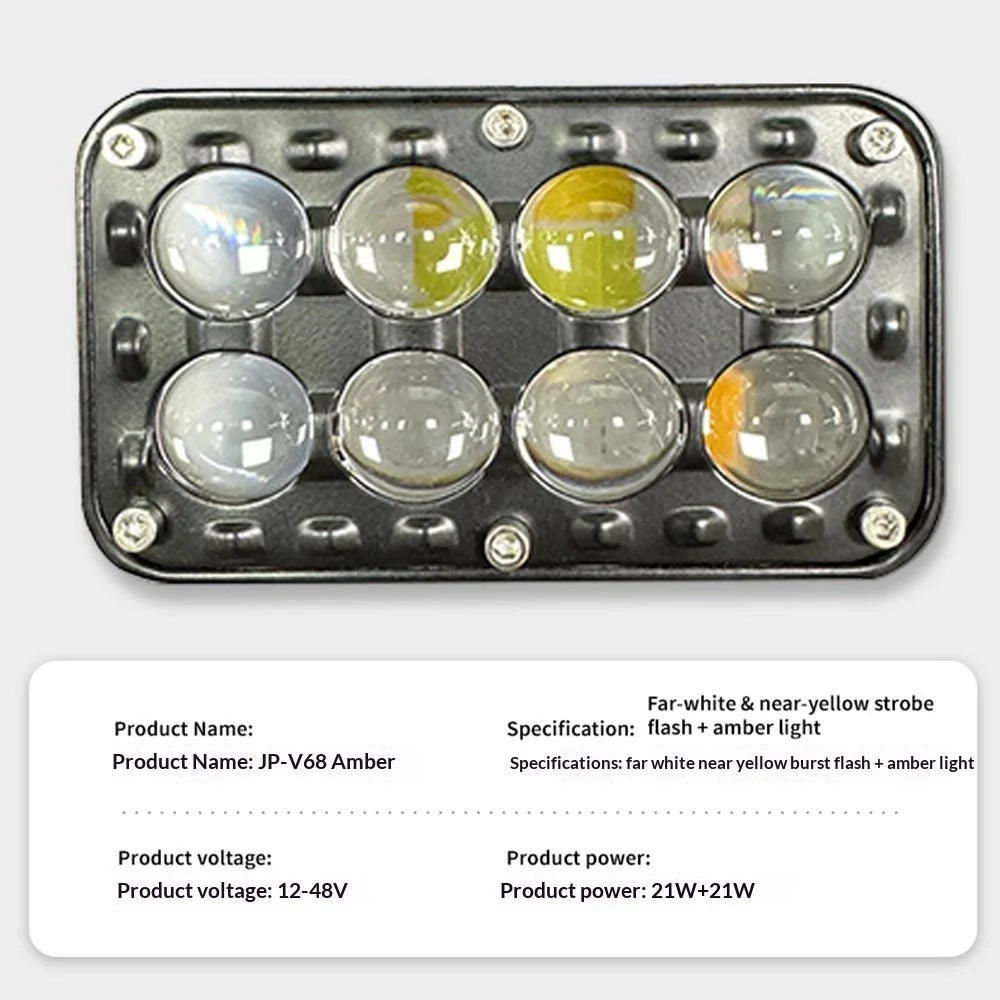 8-LED Car Work Light 26W 5200LM Yellow and White Light Auxiliary Driving Lamp for Motorcycle Truck ATV - 7