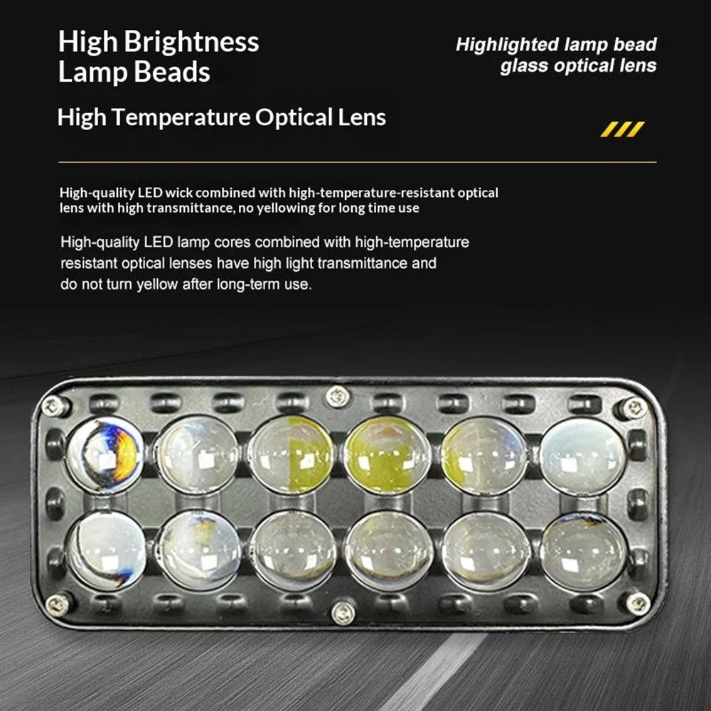 12-LED Car Work Light 29W 5200LM Yellow and White Light Auxiliary Driving Lamp for Motorcycle Truck ATV - 2