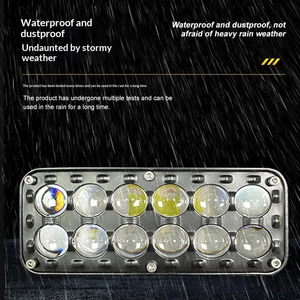 12-LED Car Work Light 29W 5200LM Yellow and White Light Auxiliary Driving Lamp for Motorcycle Truck ATV - 3